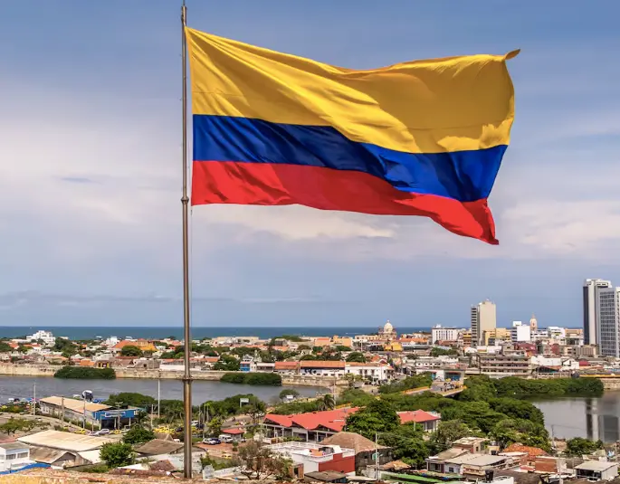 Vista panorámica de propiedades residenciales en Colombia